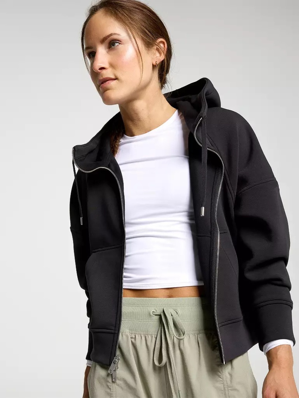 CALIA by Carrie Underwood SET Scuba Soft Black Jacket & Joggers Size Small
